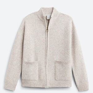 Design History Women's Zip Knit Cardigan - Light Heathered Cream